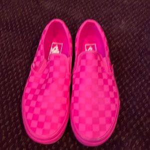 Bright pink vans slip Ons